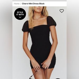 Princess Polly Charvi Mini Dress Black Size 4